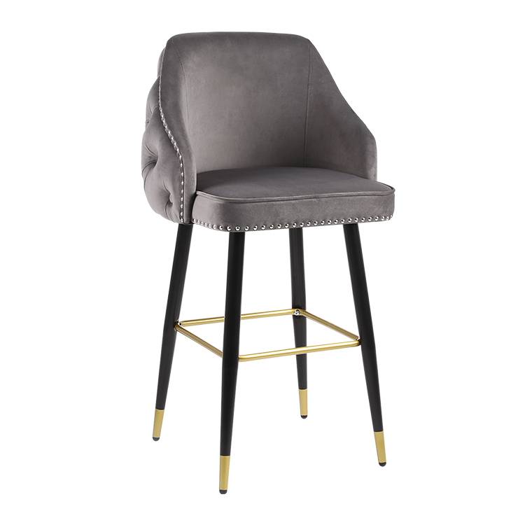 Fire-resistant velvet bar stool